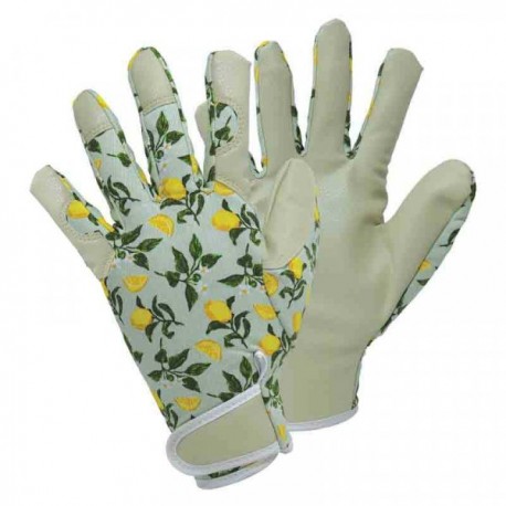 Dámské kožené rukavice se suchým zipem - lemon