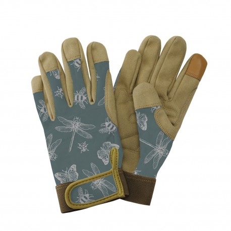 Dámské pracovní kožené rukavice - vážky zelené