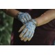 Dámské pracovní kožené rukavice - vážky modré