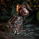 Kovová dekorace do zahrady  LED osvětlení - kovový pes