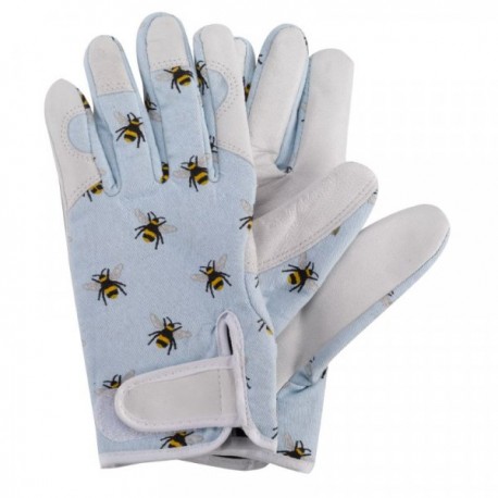 Dámské kožené rukavice se suchým zipem - včelky